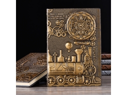 Caderno Artesanal Com Capa Dura Em Couro Pu, Estilo Europeu, Retrô Em Relevo, Tamanho A5