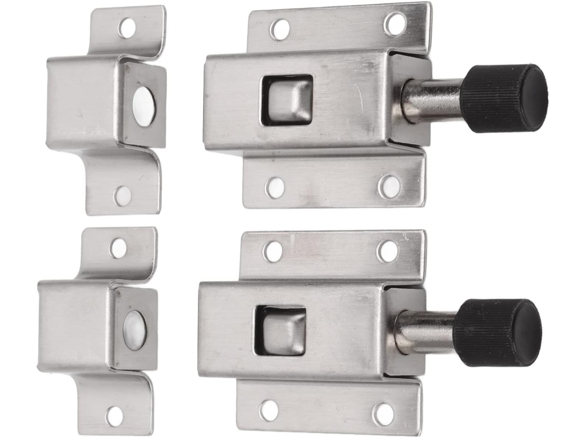 Conjunto De 2-fechaduras Deslizantes, Trinco, Trava De Porta, Fechaduras Deslizantes Em Aço Inoxidável Para Porta