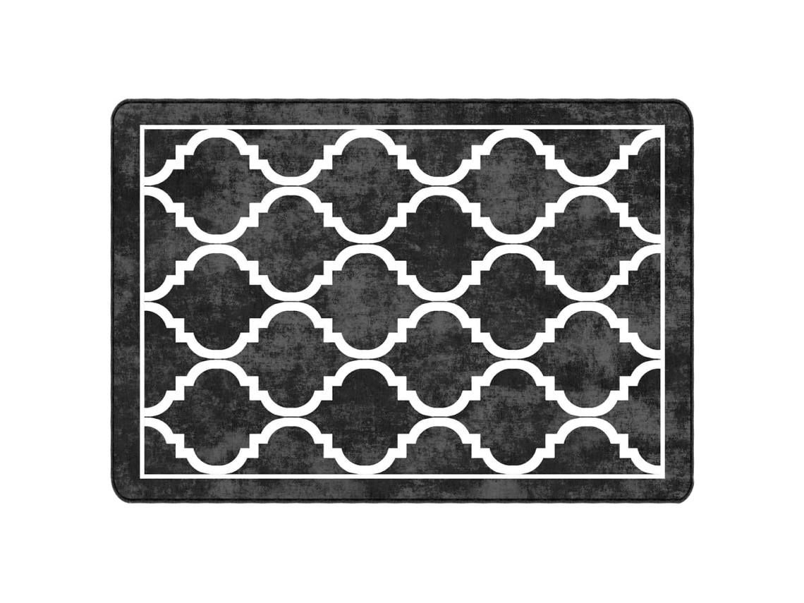 Rug, Rugs Vidaxl Preto Poliéster (120 X 180 Cm)