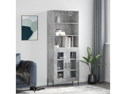 Vidaxl Armário Alto 69,5x34x180 Cm Derivados De Madeira Cinza Cimento