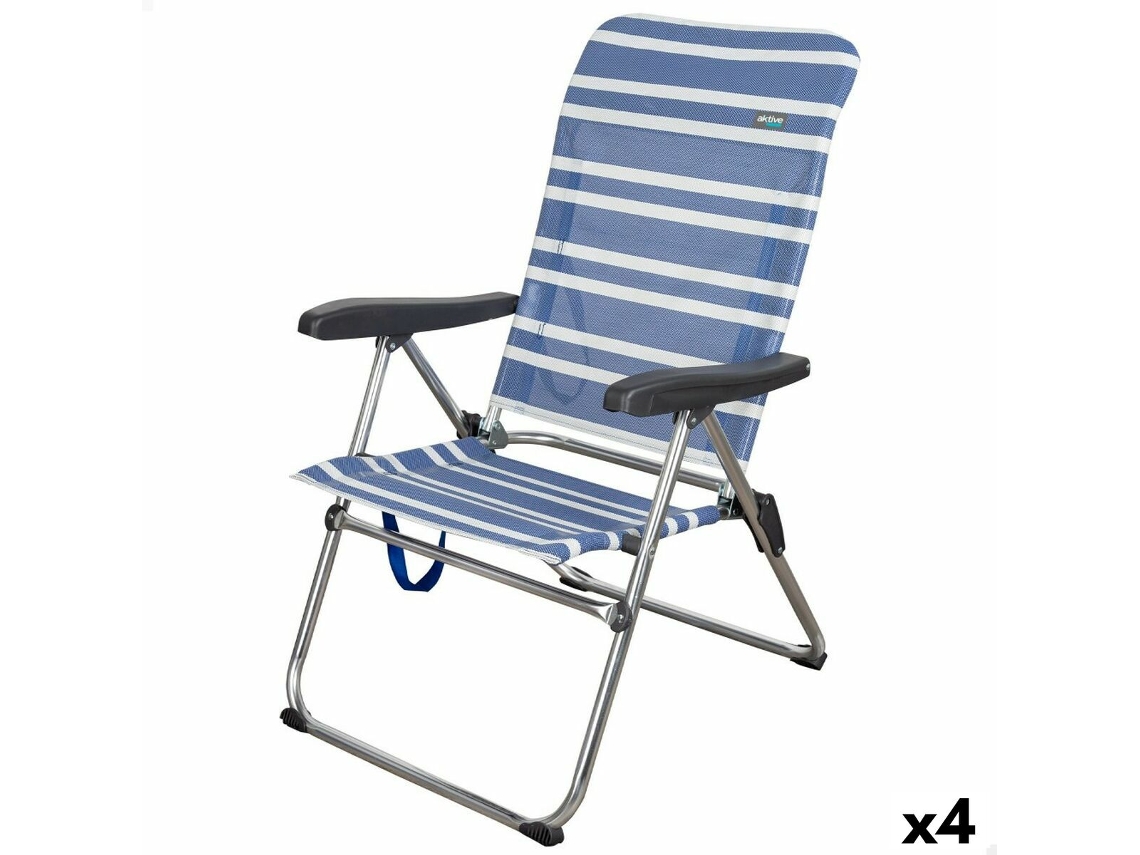 Cadeira De Praia Aktive Mykonos Azul 47 X 93 X 63 Cm (4 Unidades)