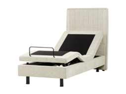 Cama Ajustable Beliani Castellan De Tela Beige 80x216x120