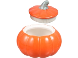 Pote Recipiente Hermético De Cerâmica Laranja Angooily 190ml Em Formato Abóbora Para Armazenar Doces Na Cozinha Ou Uso