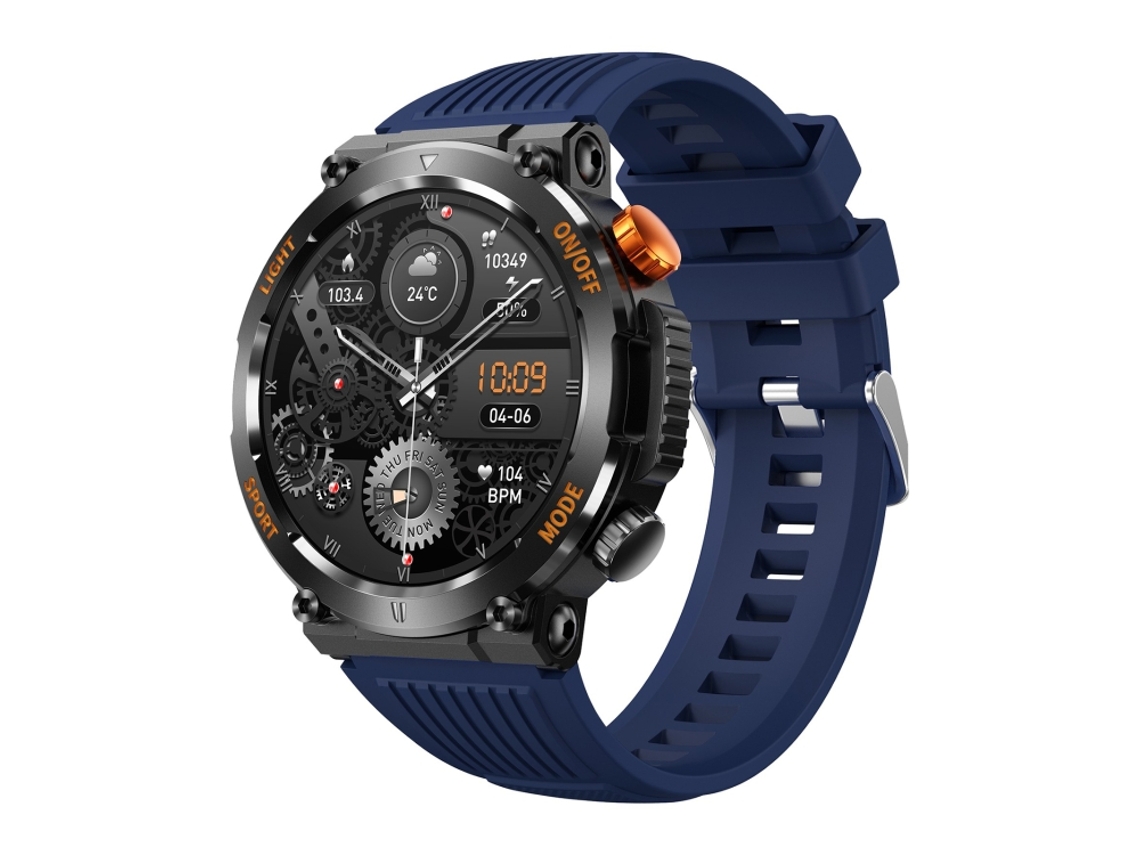 (azul) Smartwatch Bluetooth Com Tela Redonda De 1,46 Polegadas Para Monitoramento De Saúde E Diversos Modos Esportivos.