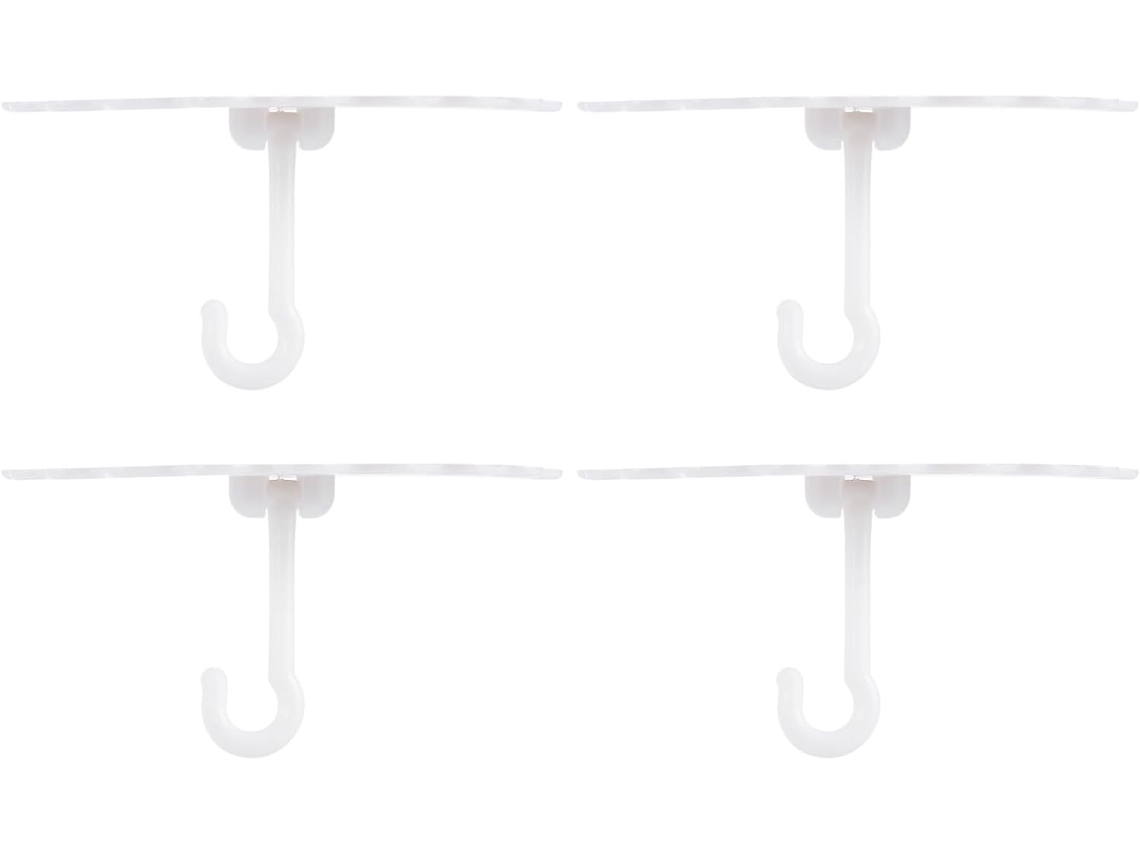 Ganchos Adesivos Totority, Fáceis De Instalar, Conjunto De 4 Suportes Plástico Branco Para Redes Teto, Ideais Para