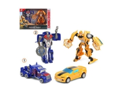 2 Super Robôs Transformável Azul Amarelo 111575