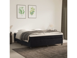 Vidaxl Estrutura De Cama Com Molas 160x200 Cm Veludo Preto