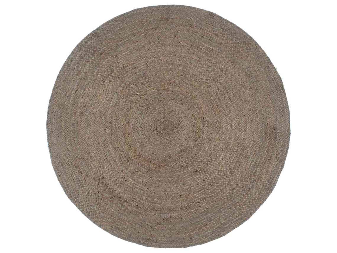Vidaxl Tapete Artesanal Em Juta Redondo 240 Cm Cinzento
