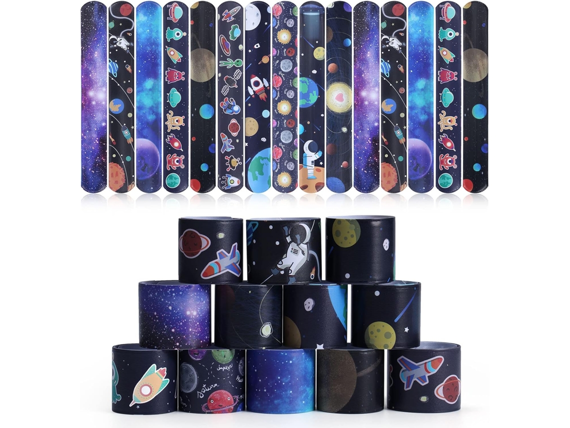Conjunto De 30 Pulseiras Infantis Com Estampa Cósmica Festas Dxghc