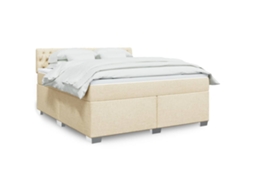 Vidaxl Cama Com Molas/colchão 180x200 Cm Tecido Cor Creme