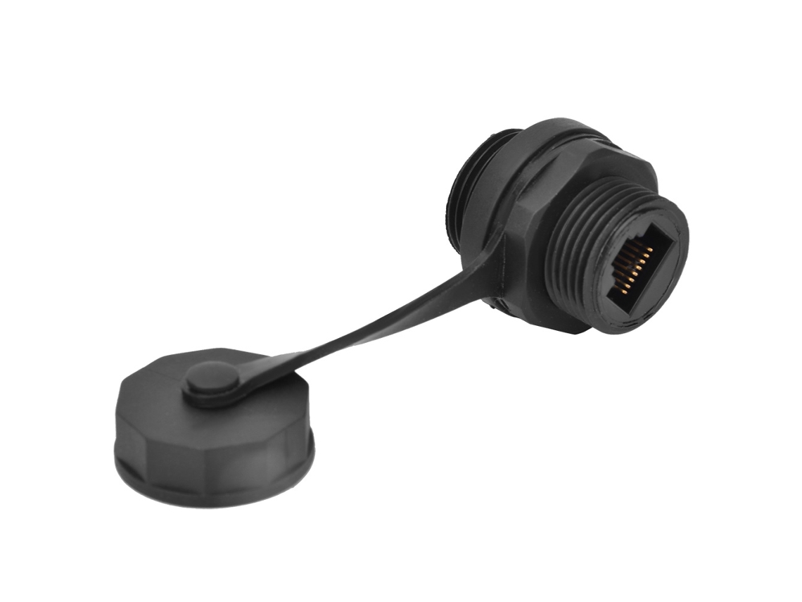 Laxiscreed Conector Rj45 Fêmea Ip67 À Prova D'água Para Cabos Cat5/6 Com Proteção Secundária