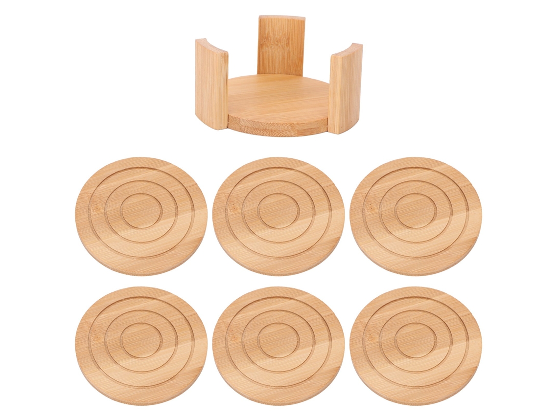 6 Supportes Bambu LAXISCREED para Bebidas Frias e Quentes