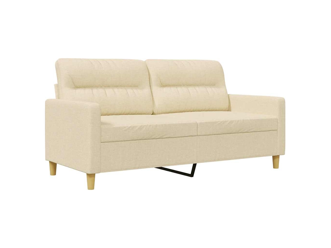 Conjunto 1 Sofá De 2 Lugares Vidaxl Creme Tecido