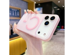 Capa Para Iphone 17 Air Rosa Magnética Ultrafina Fosca Resistente A Impactos