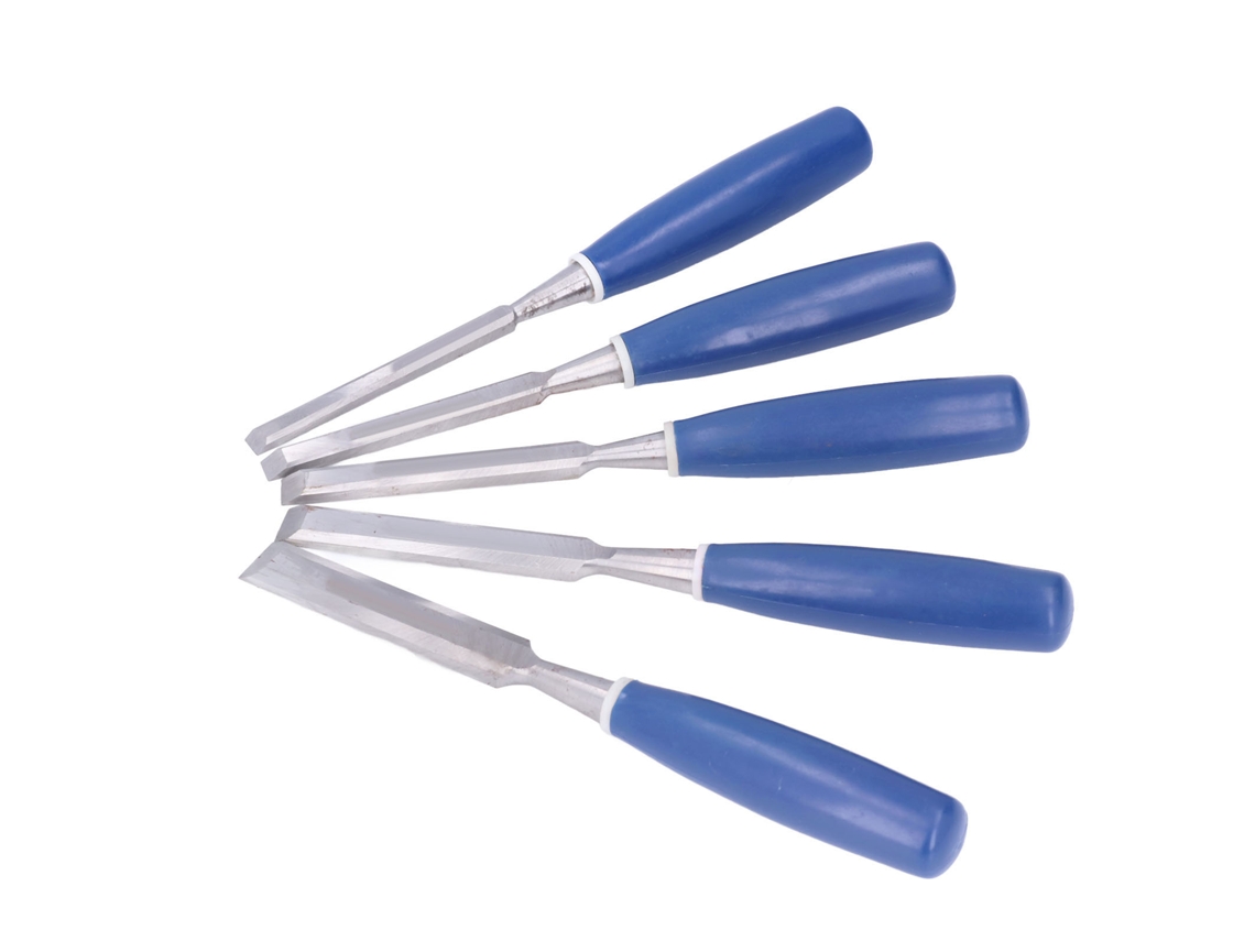 Set De 6 Cinceles De Madera 45 Acero Para Carpintería Con Mango Abs Herramientas De Tallado Y Ranurado
