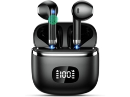 Auscultadores Sem Fios Estéreo Graves Tempo Reprodução Yizhood Bluetooth Preto