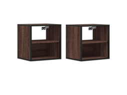 Wall-mounted Bedside Cabinet, Wall-mounted Bedside Cabinets Vidaxl Marrom Madeira Processada (n/a)