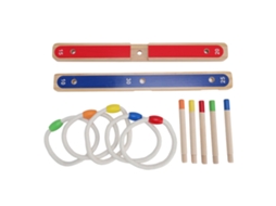 Primerox conjunto Jogo Arremesso de Anéis Madeira para Crianças Indoor Outdoor Treino Lógico