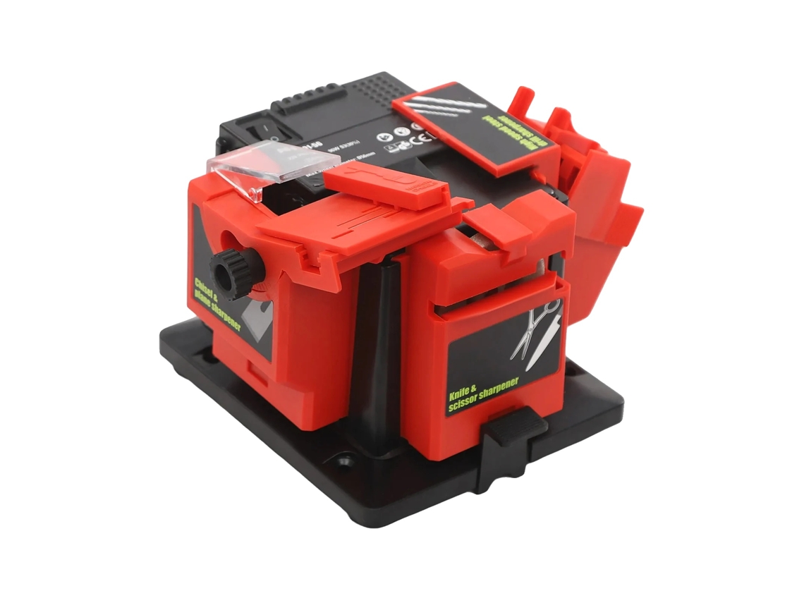 Máquina De Afiar Cinzel Elétrico Multifuncional, Velocidade De Afiamento Rápida, Ângulo Ajustável, Vermelho-alaranjado
