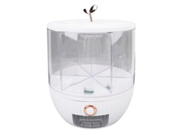 Dispensador De Arroz Rotatório 360 Graus 6 Compartimentos Contêiner De Grãos 10kg Branco