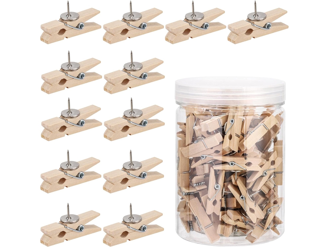 Conjunto de 100 Pinos de Cortiça para Quadros de Avisos, Cor Madeira, Zqkla BRILVIBERA