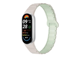 Bracelete para Xiaomi Smart Band 10/9/8 Silicone Magnético com Três Esferas Luz Estrelada, Verde Menta XIAOMOYU
