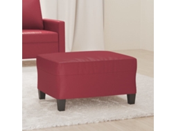 Vidaxl Apoio De Pés 70x55x41 Cm Couro Artificial Vermelho Tinto