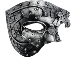 2025 Último Modelo Máscara De Baile Meia Face Decorações De Mardi Gras Máscaras Venezianas Para Homens Punk Prata