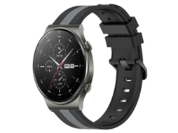 Pulseira De Silicone Bicolor Vertical De 22 Mm Para Huawei Gt2 Pro