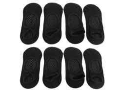 4 Pares de Meias Antiderrapantes para Mulher Ideais para Pilates, Barre, Ballet, Dança, Treinamento Barefoot, Tamanho Único, Preto S/MARCA