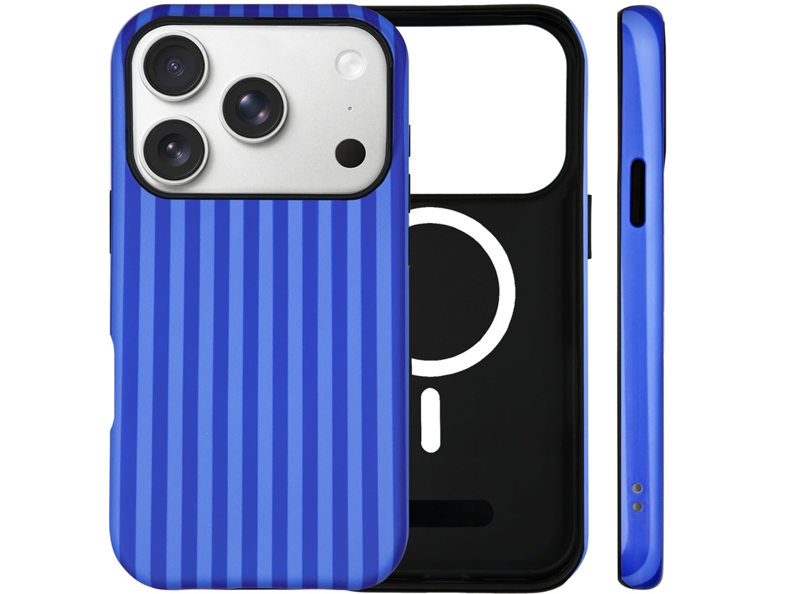 Capa Para Iphone 17 Pro Compatível Com Magsafe (pc Rígido + Silicone) - Azul Marinho