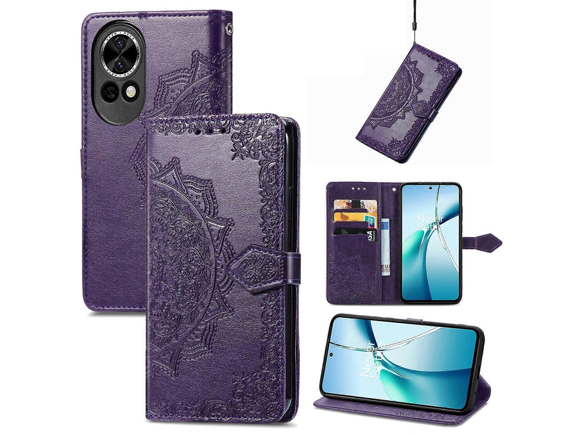 Capa De Couro Para Celular Com Estampa De Flor De Mandala