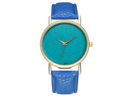 Reloj De Pulsera Para Mujer De Cuarzo Con Correa De Pu Y Esfera Redonda (azul Real)