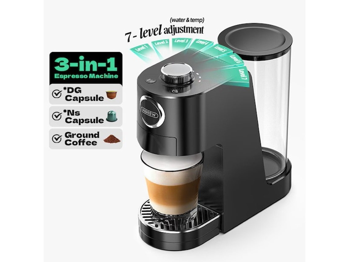 H3c 20 Bar Máquina De Café Expresso Monodose 5 Em 1 ,para Nespresso Original/dolce Gusto/lavazza Mio/lor/café Em Pó E Envelopes De Pó,branco Hibrew