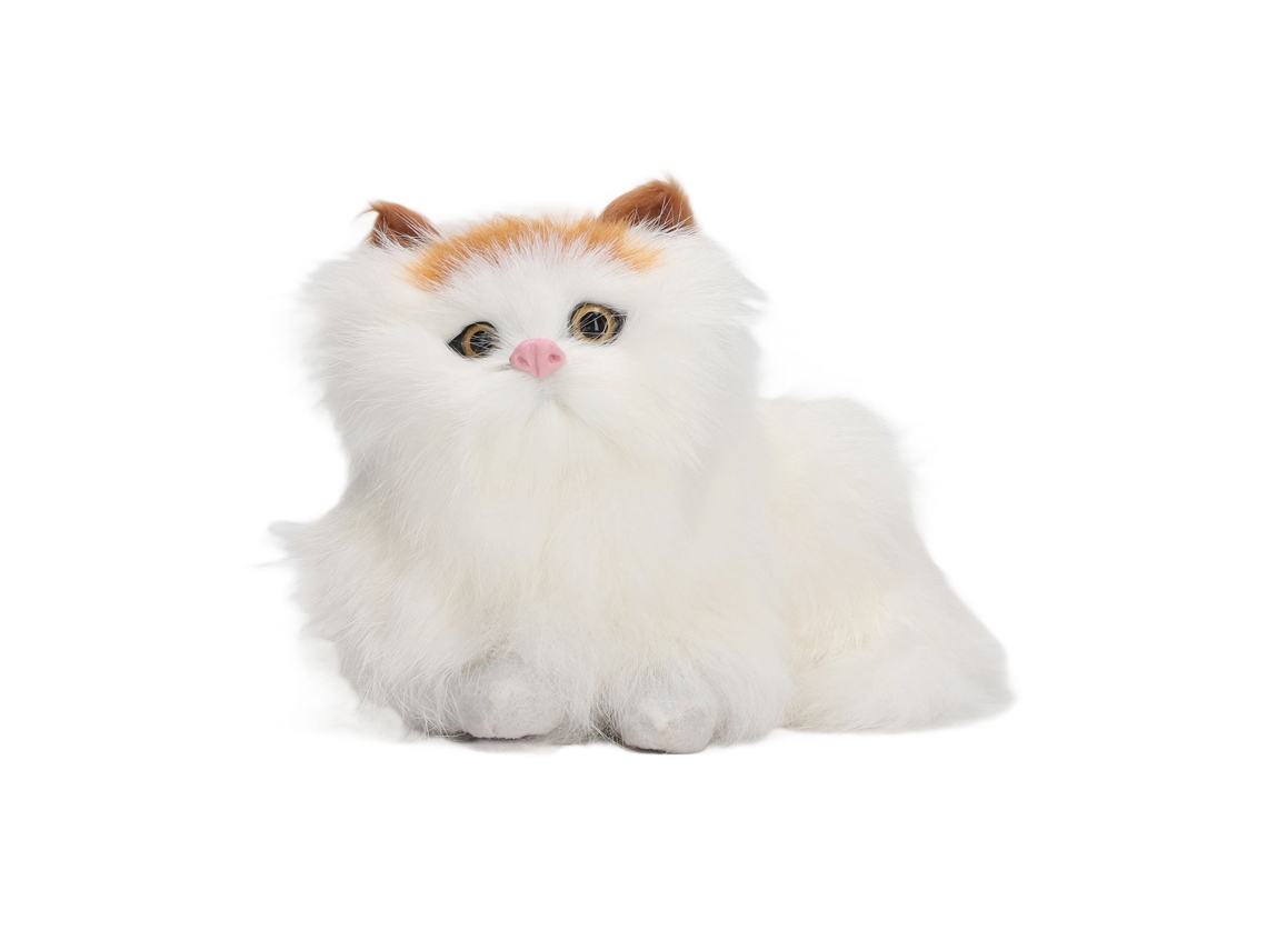 Mali boneca Gato Simulado Pelúcia Macia Olhos Abertos Lifelike Decorativo de Mesa