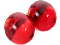 Estatueta Cereja Dupla Cristal Vermelho Decoração Vidro Transparente Ornamento Elegante Fruta Escritório GOKOCO