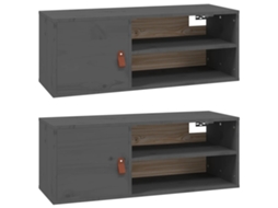 Wall Cabinet, Wall Cabinets Vidaxl Cinzeto Madeira De Pinho (n/a)
