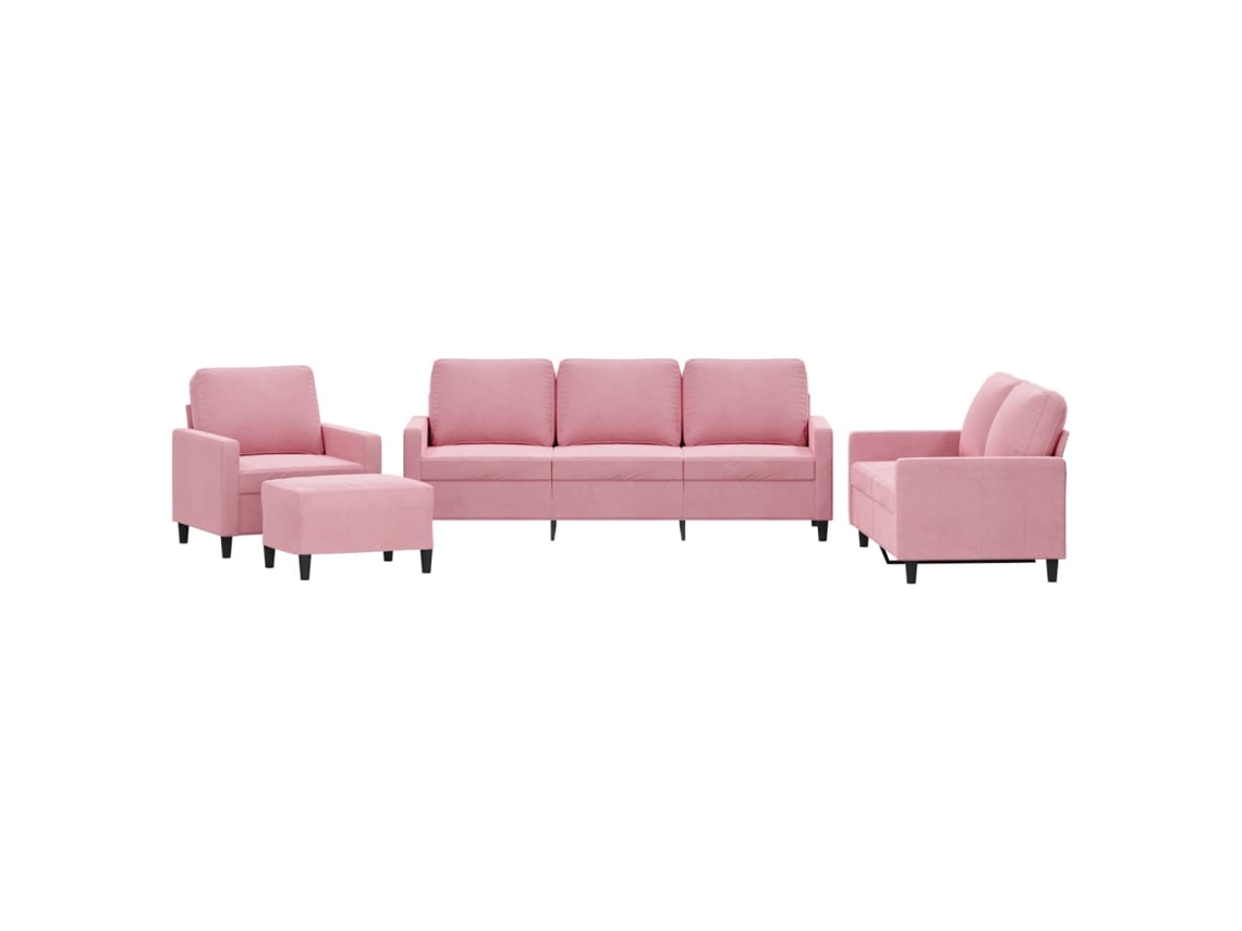 Sofa Set, Sofa Sets Vidaxl Cor-de-rosa Veludo (n/a)