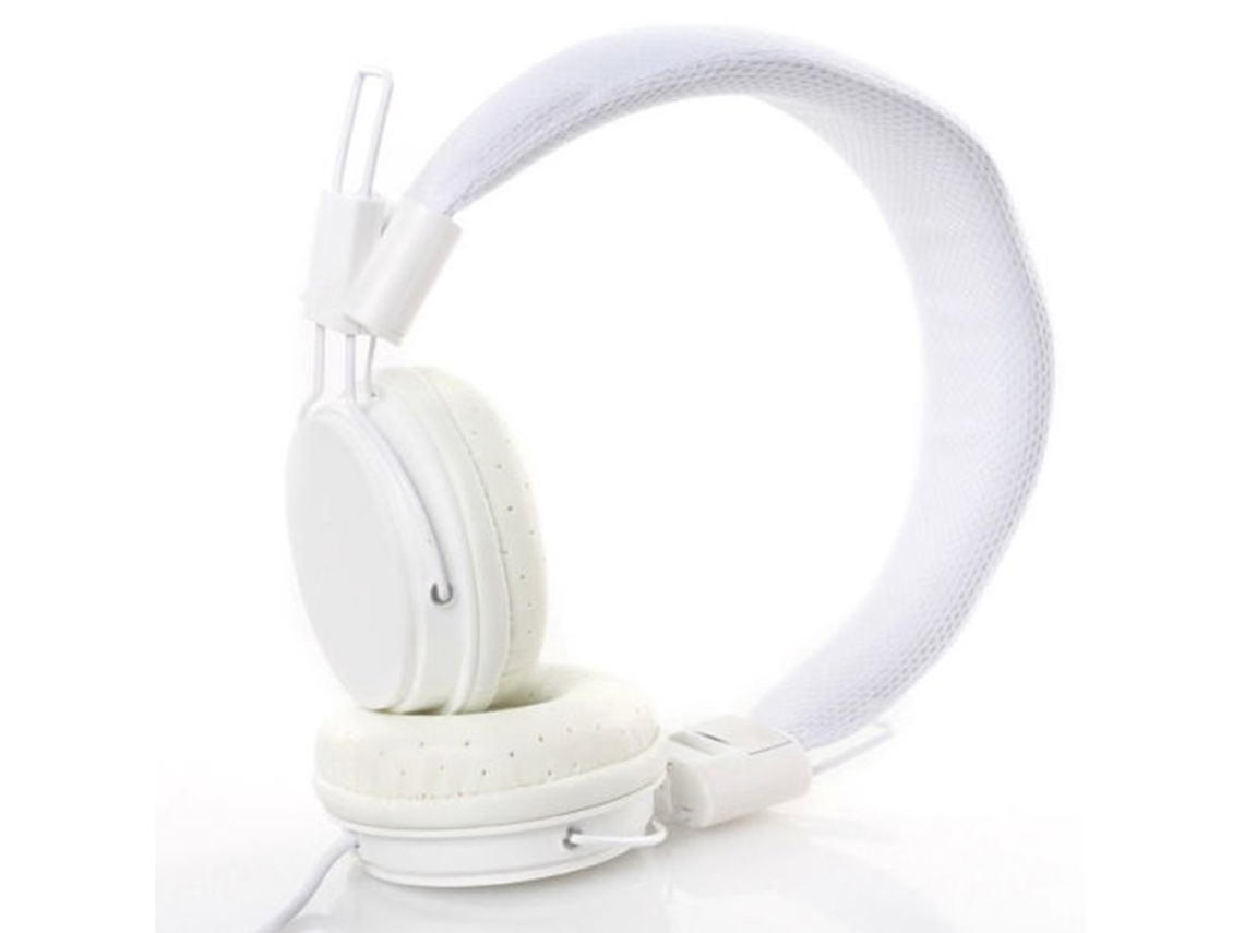 Auscultadores com Fio para Crianças Elegantes com Faixa de Cabeça para Ipad Tablet Branco