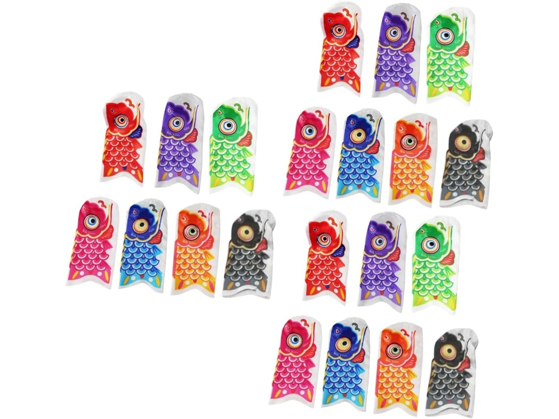 21 Peças Koinobori Poisson Suspenso Decoração Japonesa Drapeau De Étanche Pour Fête Ornamentos De Re