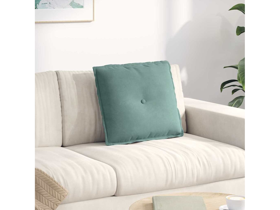 Vidaxl Travesseiro Para Costas Verde Do Mar 50 X 45 Cm