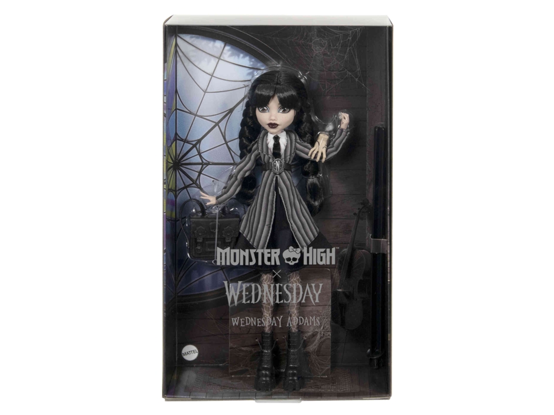 Monster High - Mercredi Addams Em Uniforme - Boneca Com A Coisa - Monster High - Hxj04
