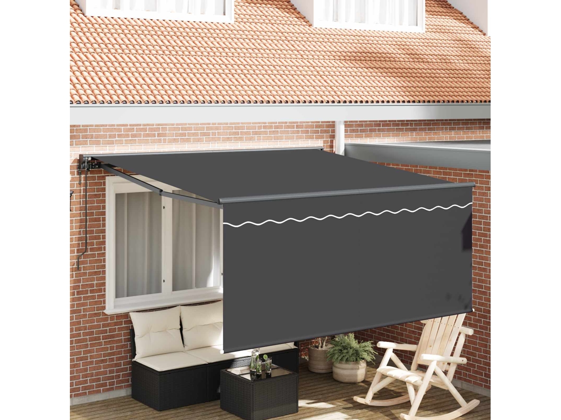Vidaxl Toldo Retrátil Antracite 350 X 250 Cm Poliéster E Alumínio