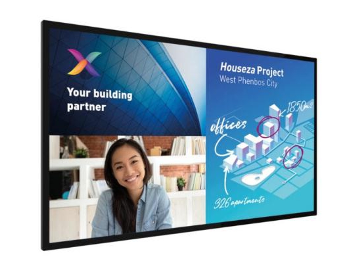 Ecrã de Sinalização Philips 86BDL8051C/00 (86'' - 4K Ultra HD - Preto - Ecrã Táctil - Android 9.0)