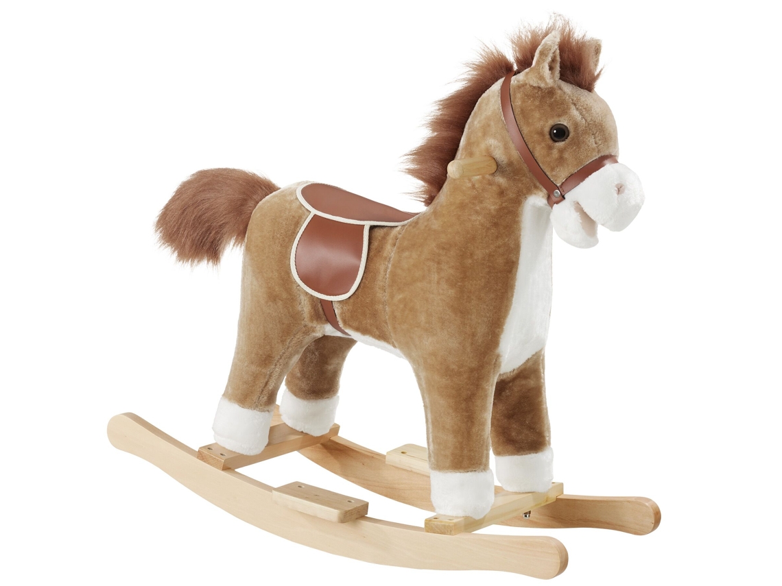 Tectake Cavalo De Balanço Com Pelúcia, Design De Alta Qualidade, A Partir De 24 Meses, Castanho