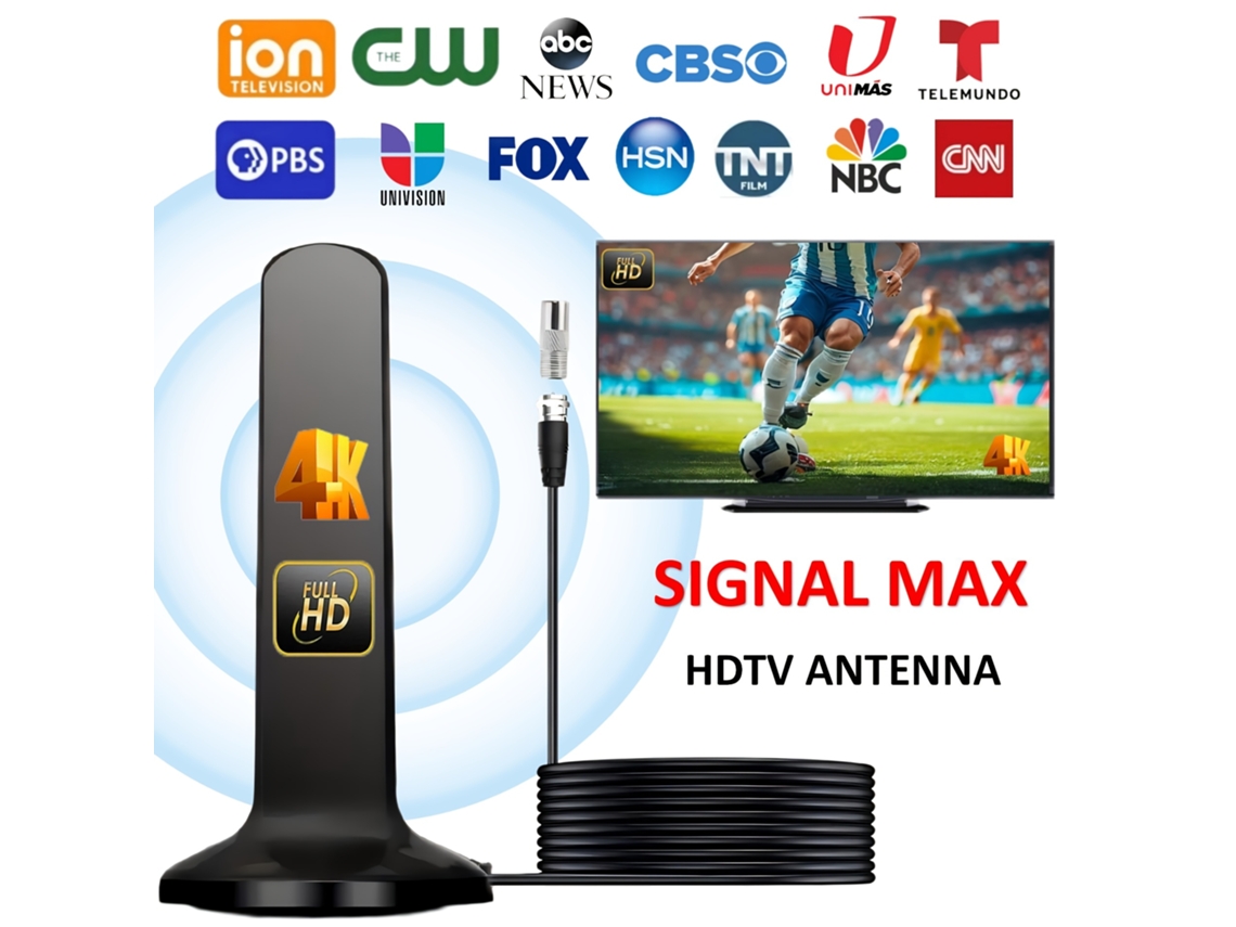 Antena Digital Hd Para Tv Com Alcance De 8000 Km, Recepção De Tv Digital 4k Hd E 1080p