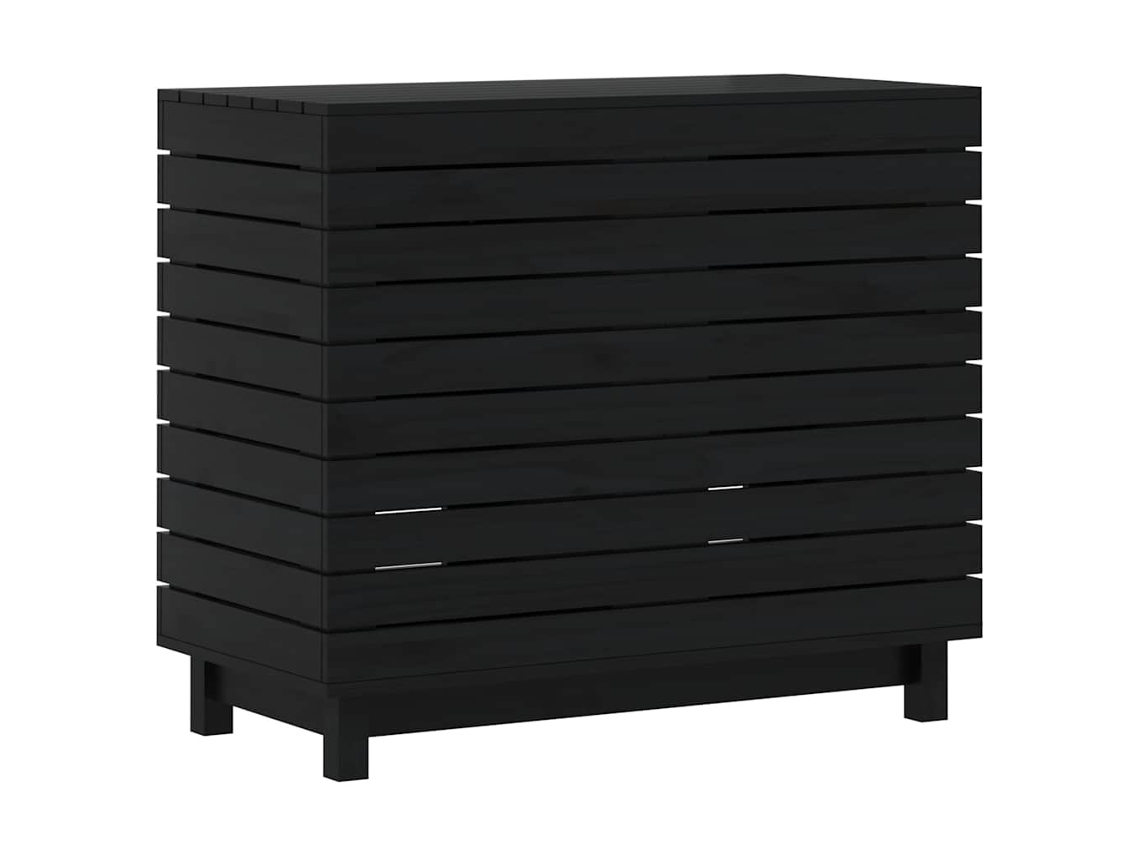 Cesto de Roupa Suja VIDAXL Preto Madeira 88.5X44X76 Cm