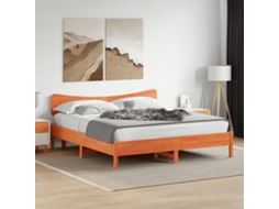 Vidaxl Cama Sem Colchão 160x200 Cm Madeira Pinho Maciço Castanho-mel