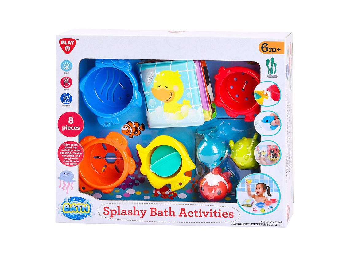 Conjunto De Brinquedos De Banho Play Splashy Brinquedos De Banho Coloridos Com 8 Peças