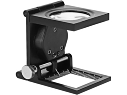 Lupa De Mesa Dobrável Com Led E Luz, 10x 28mm, Com Escala, Em Liga De Zinco E Contador De Arame. Ampla Lupa Para Leitura. Aquaforge